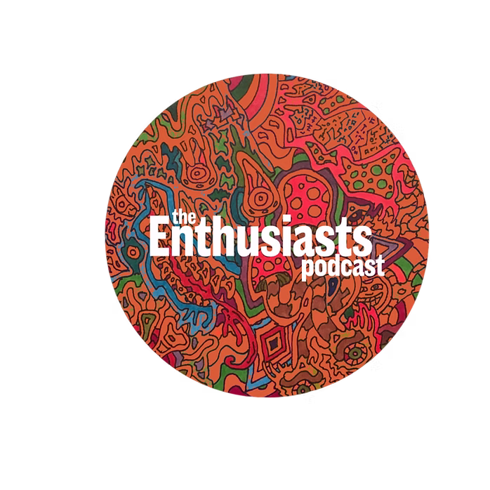 The Enthusiasts circular badge — psychedelic mushroom artwork with set wordmark